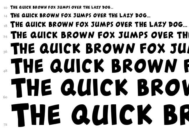 Canted FX font waterfall